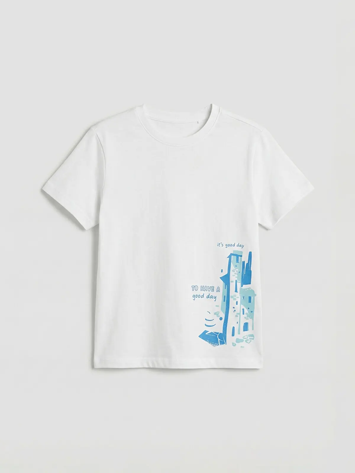 S6CF03Z4-J5E_1 LC WAIKIKI White Crew Neck Printed Boys' T-Shirt - Image 1