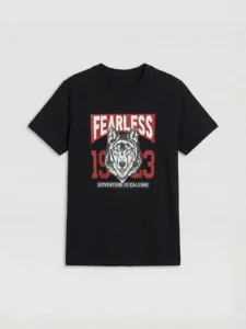 LC WAIKIKI Black Crew Neck Printed Boys' T-Shirt