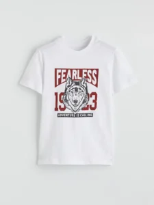 LC WAIKIKI White Crew Neck Printed Boys' T-Shirt