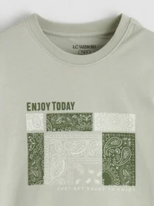 LC WAIKIKI Gray Crew Neck Printed Boys' T-Shirt - Image 2