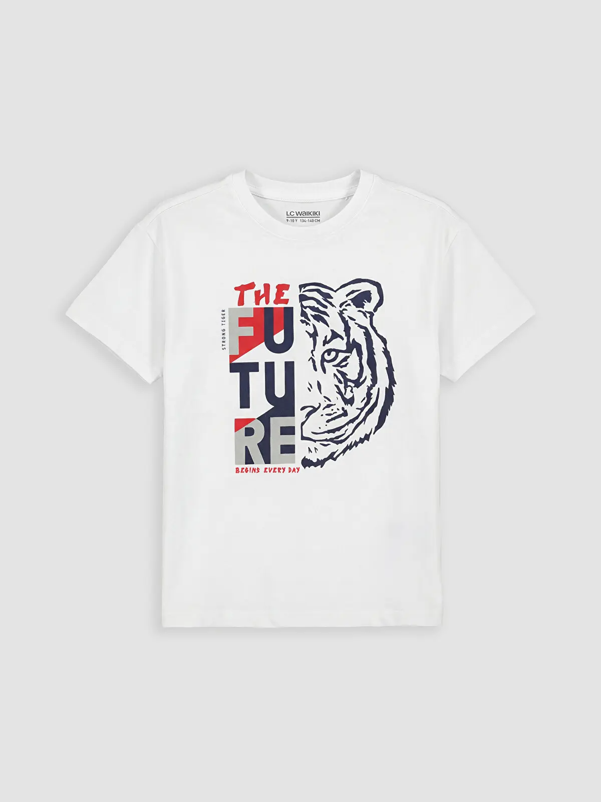 S6CF26Z4-J5E_1 LC WAIKIKI White Crew Neck Printed Boys' T-Shirt - Image 1