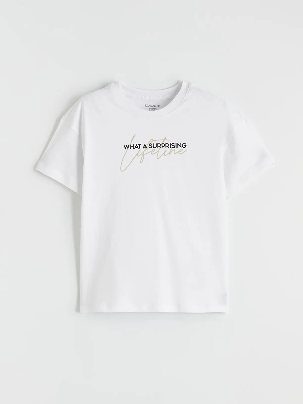 S6CG54Z4-J5E_1 LC WAIKIKI White Crew Neck Printed Boys' T-Shirt - Image 1