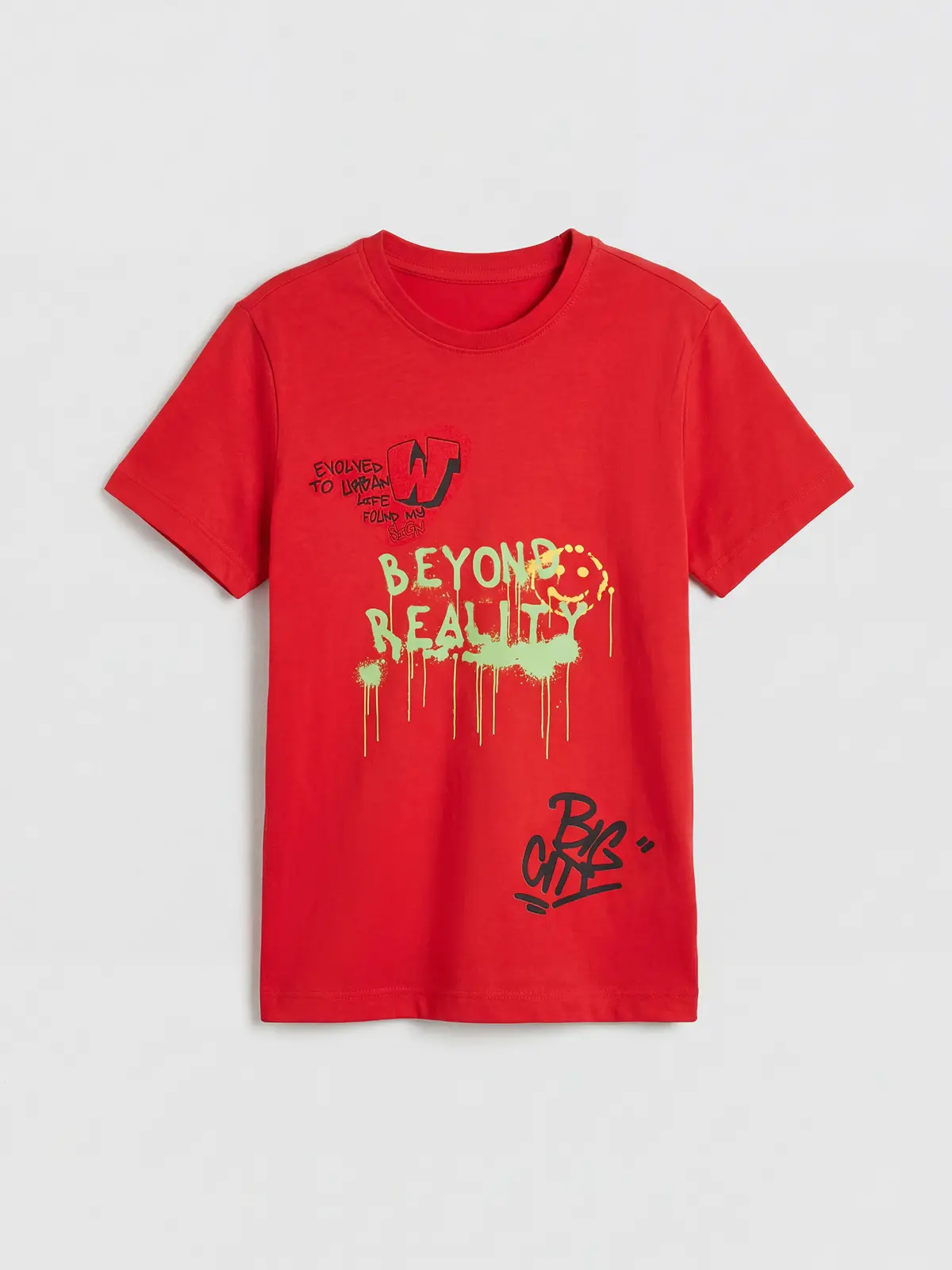 S6CG56Z4-GZX_1 LC WAIKIKI Red Short Sleeve Crew Neck Boys' T-Shirt - Image 1