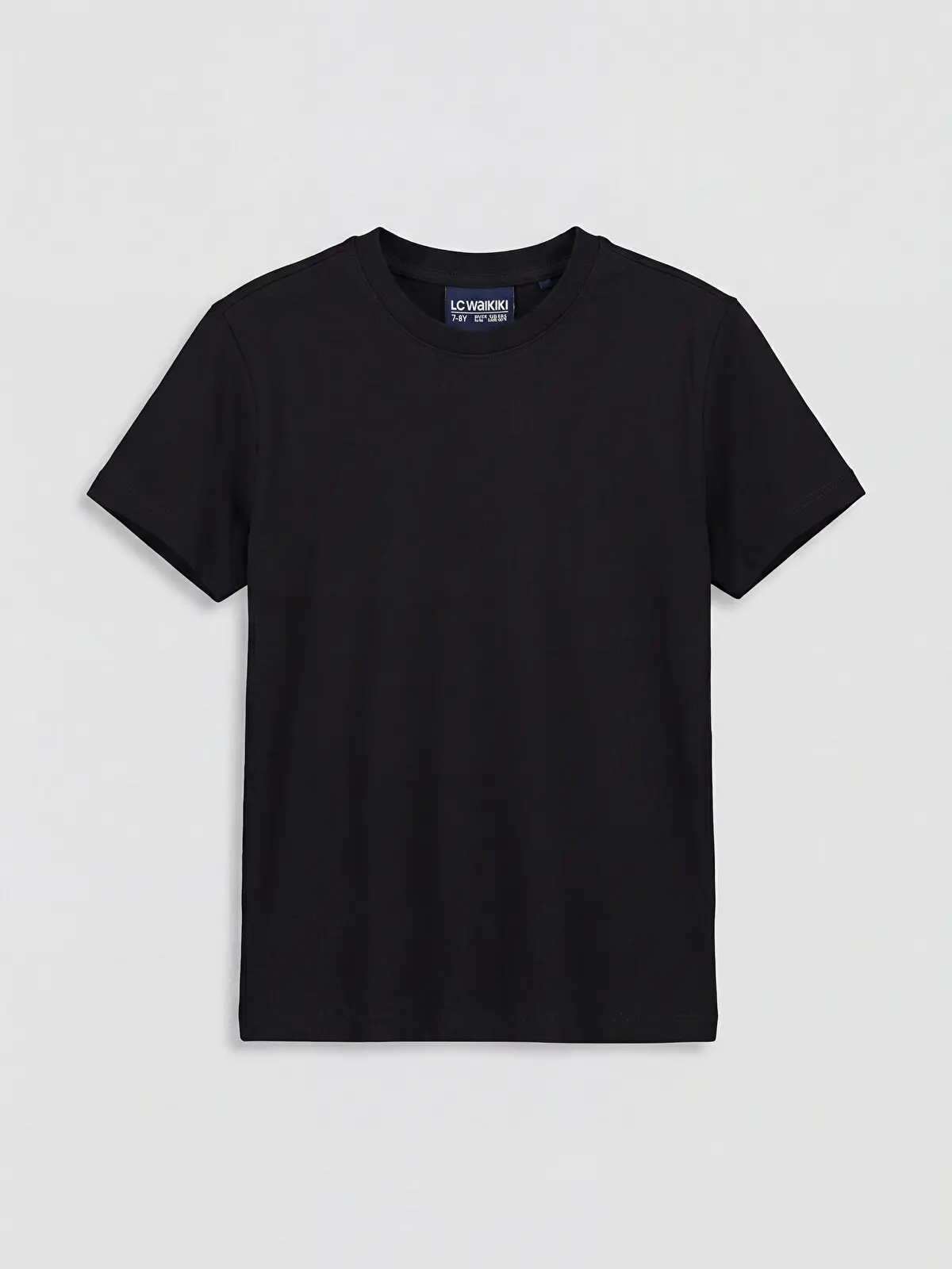 S6CH06Z4-CVL_1 LC WAIKIKI Black Crew Neck Boys' T-Shirt - Image 1
