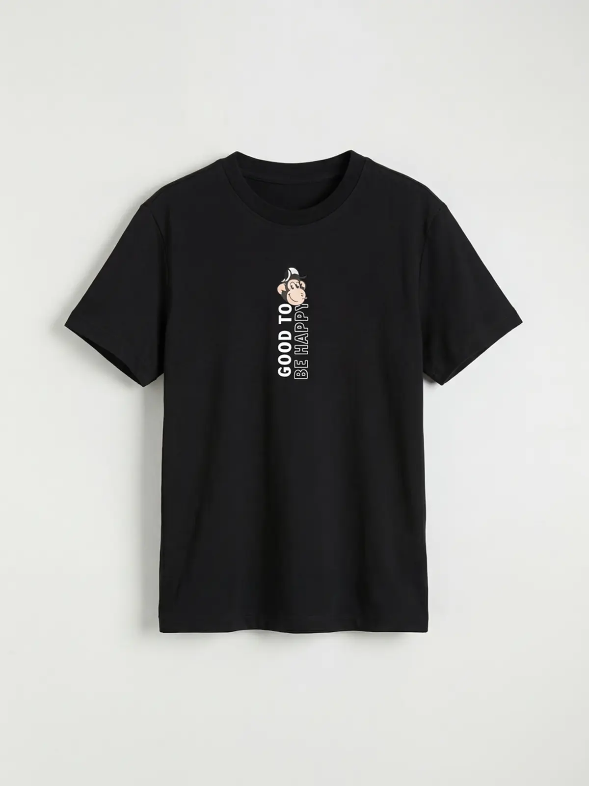 S6CH68Z4-CVL_1 LC WAIKIKI Black Crew Neck Printed Boys' T-Shirt - Image 1
