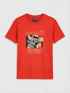 LC WAIKIKI Red Crew Neck Road Runner Printed Boys' T-Shirt
