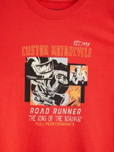 LC WAIKIKI Red Crew Neck Road Runner Printed Boys' T-Shirt - Image 3
