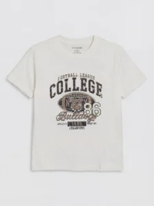 LC WAIKIKI Ecru Crew Neck Printed Boys' T-Shirt