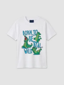 LC WAIKIKI White Crew Neck Printed Boys' T-Shirt