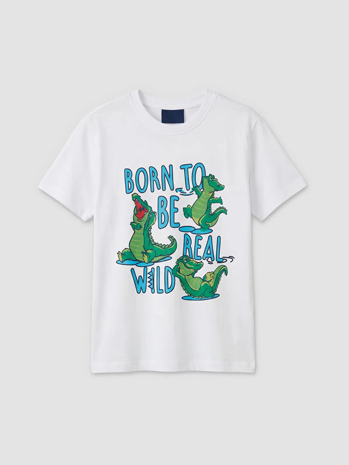 S6CI14Z4-J5E_1 LC WAIKIKI White Crew Neck Printed Boys' T-Shirt - Image 1