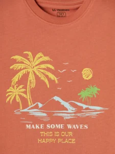 LC WAIKIKI Brown Crew Neck Printed Boys' T-Shirt - Image 3