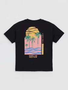 LC WAIKIKI Black Crew Neck Printed Boys' T-Shirt - Image 2