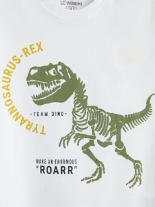 LC WAIKIKI White Dinozor Printed Boys' T-Shirt - Image 3