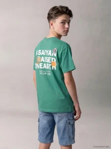 LCW Kids Green Crew Neck Dragon Ball Printed Boys' T-Shirt - Image 2