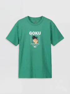 LCW Kids Green Crew Neck Dragon Ball Printed Boys' T-Shirt - Image 4