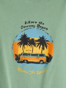 LC WAIKIKI Green Crew Neck Printed Boys' T-Shirt - Image 3