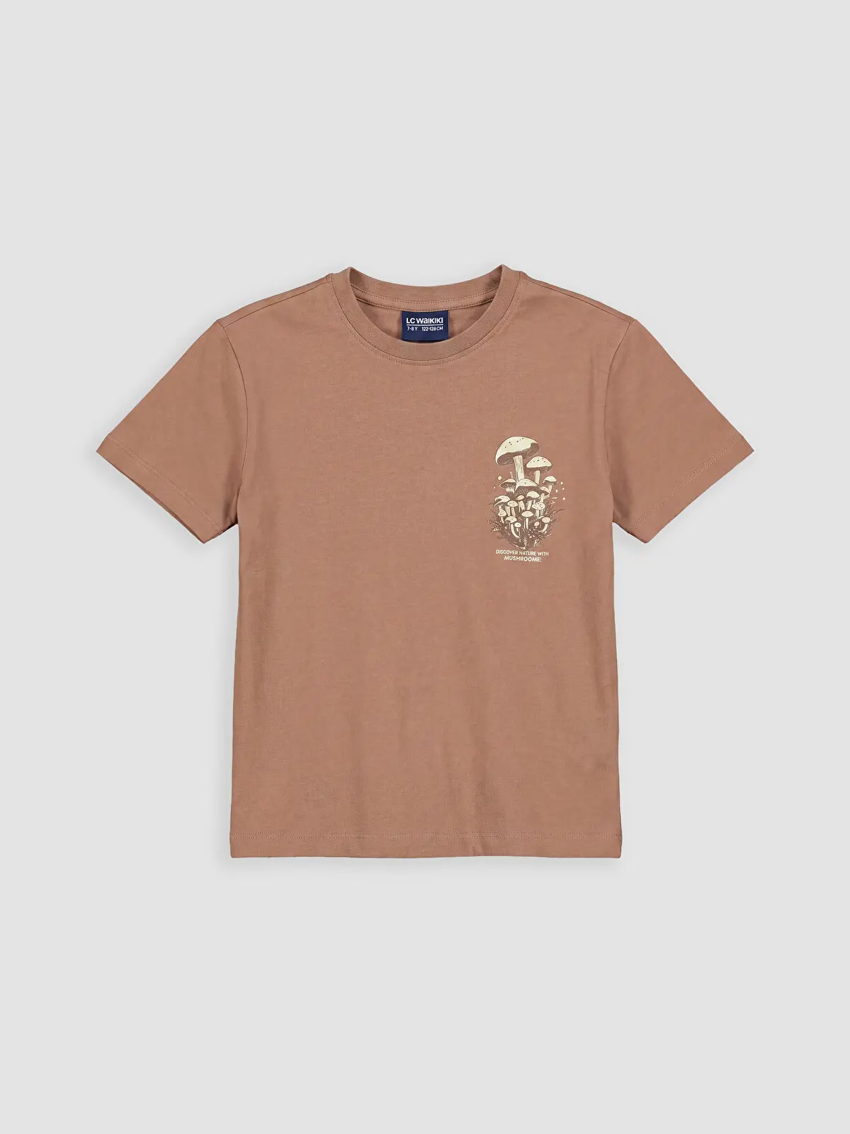 S6DT02Z4-H2F_1 LC WAIKIKI Brown Crew Neck Printed Boys' T-Shirt - Image 1