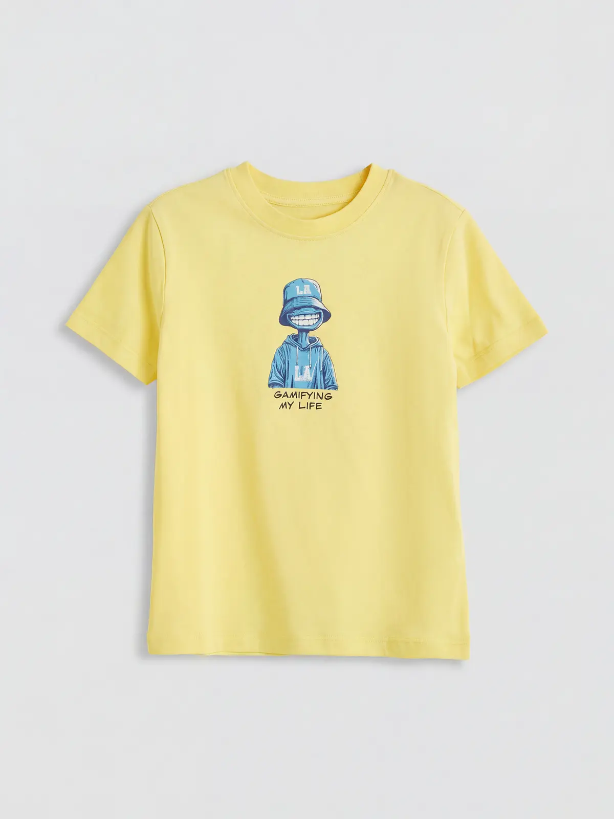 S6DT07Z4-JWD_1 LC WAIKIKI Yellow Printed Boys' T-Shirt - Image 1