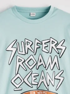 LCW Kids Turquoise Printed Boys' T-Shirt - Image 4