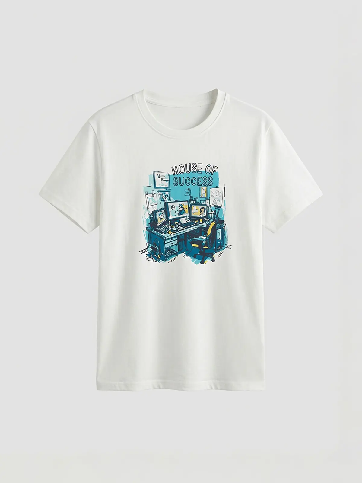 S6EA38Z4-FE0_1 LC WAIKIKI Blue Crew Neck Printed Boys' T-Shirt - Image 1