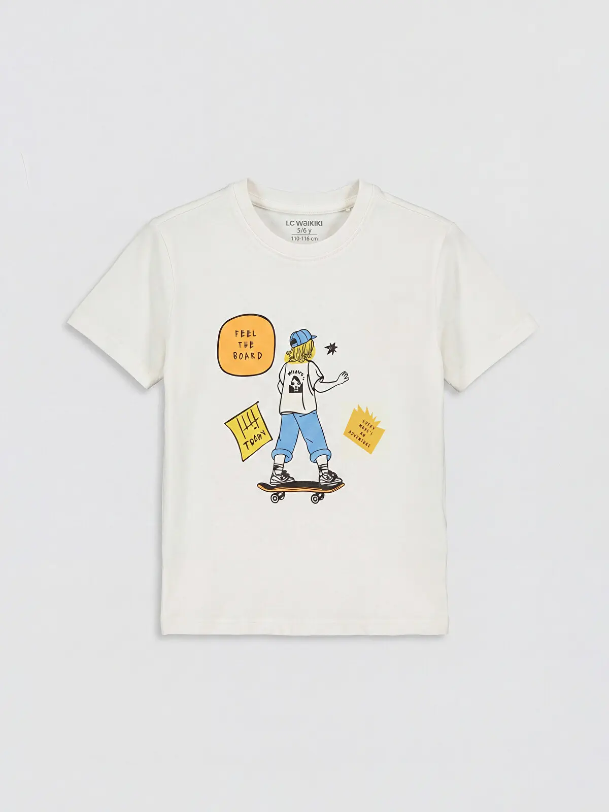 S6ED16Z4-FR4_1 LC WAIKIKI Gray Printed Boys' T-Shirt - Image 1