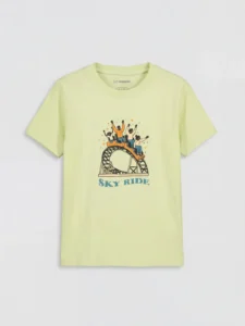 LC WAIKIKI Green Crew Neck Printed Boys' T-Shirt
