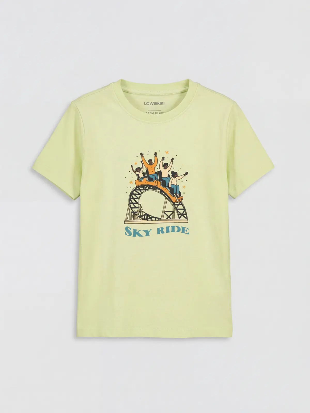 S6ED33Z4-FZ0_1 LC WAIKIKI Green Crew Neck Printed Boys' T-Shirt - Image 1