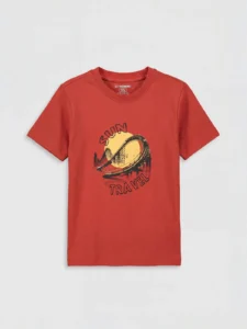 LC WAIKIKI Orange Crew Neck Printed Boys' T-Shirt