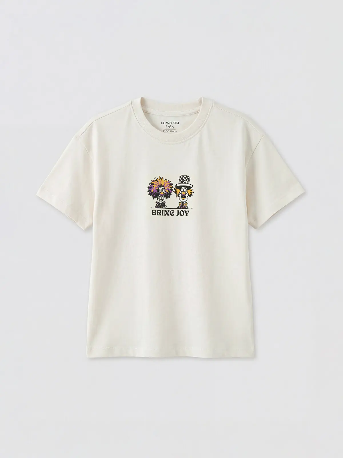S6ED50Z4-FR4_1 LC WAIKIKI Gray Crew Neck Printed Boys' T-Shirt - Image 1