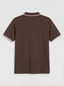 LCW Kids Brown Polo Shirt Collar textured Boys' T-Shirt - Image 4