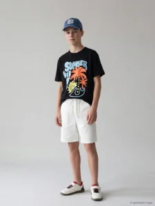 LCW Kids Black Crew Neck Printed Boys' T-Shirt - Image 2