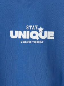 LCW Kids Blue Crew Neck Slogan Printed Boys' T-Shirt - Image 5