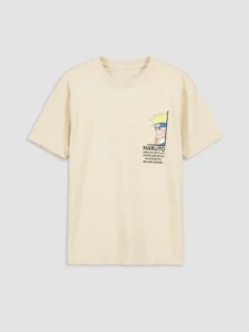 LCW Kids Beige Crew Neck Naruto Printed Boys' T-Shirt - Image 3