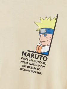 LCW Kids Beige Crew Neck Naruto Printed Boys' T-Shirt - Image 5