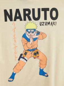 LCW Kids Beige Crew Neck Naruto Printed Boys' T-Shirt - Image 6