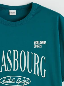 LCW Kids Green Crew Neck Printed Boys' T-Shirt - Image 2