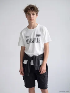 LCW Kids White Printed Short Sleeve Boys' T-Shirt