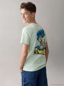 LCW Kids Green SpongeBob Printed Boys' T-Shirt - Image 2