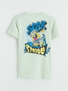 LCW Kids Green SpongeBob Printed Boys' T-Shirt - Image 6