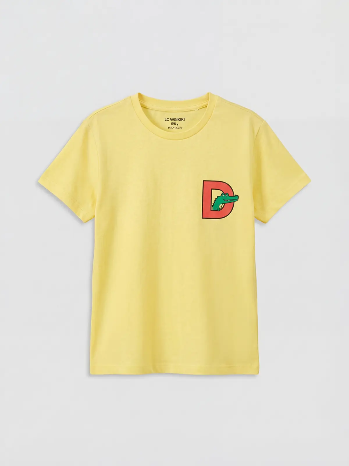 S6EP96Z1-JWD_1 LC WAIKIKI Yellow Crew Neck Printed Boys' T-Shirt - Image 1