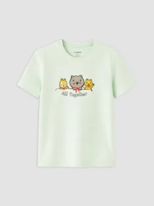 LC WAIKIKI Green Crew Neck Printed Boys' T-Shirt