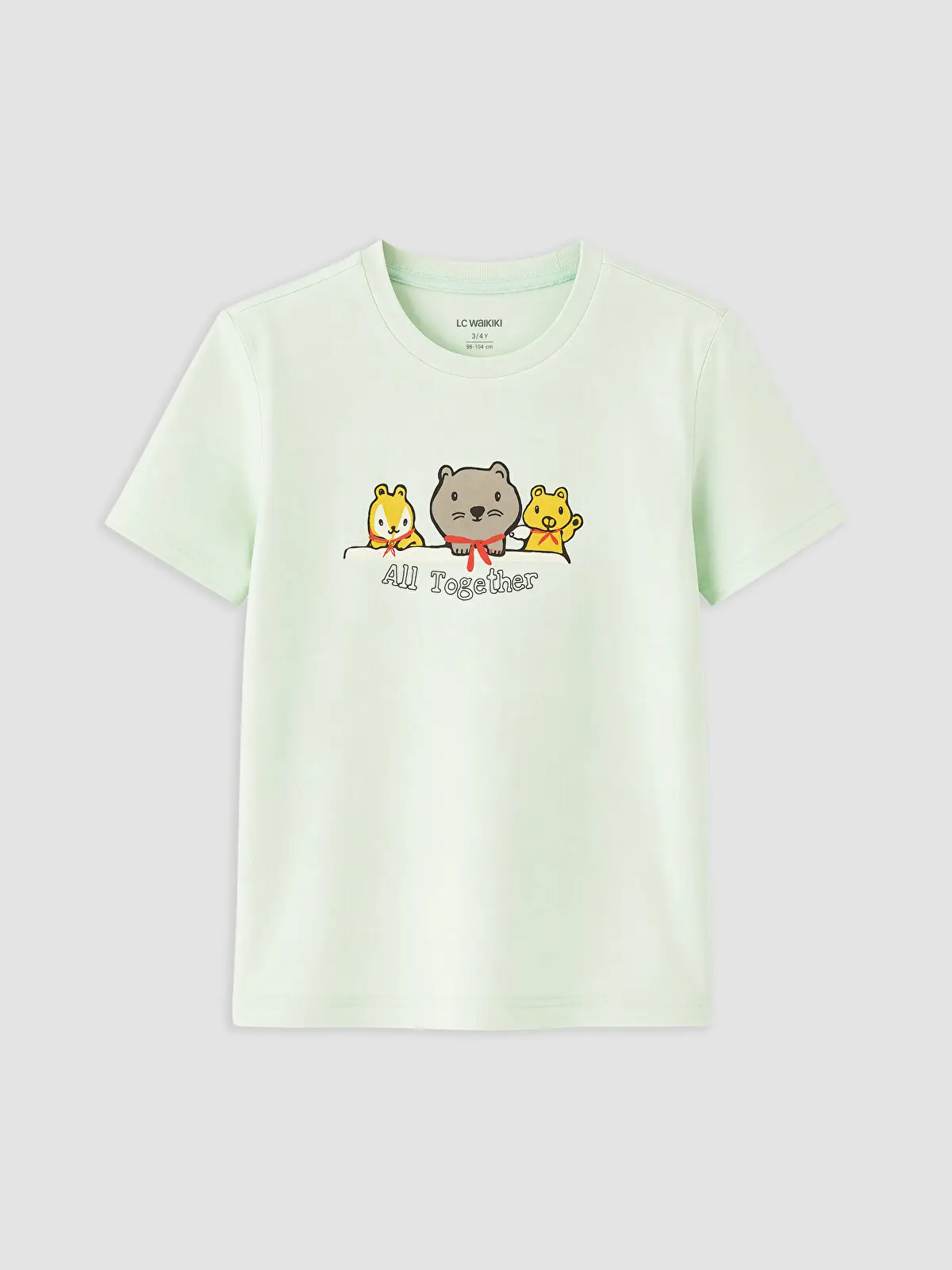 S6ER24Z1-FPU_1 LC WAIKIKI Green Crew Neck Printed Boys' T-Shirt - Image 1