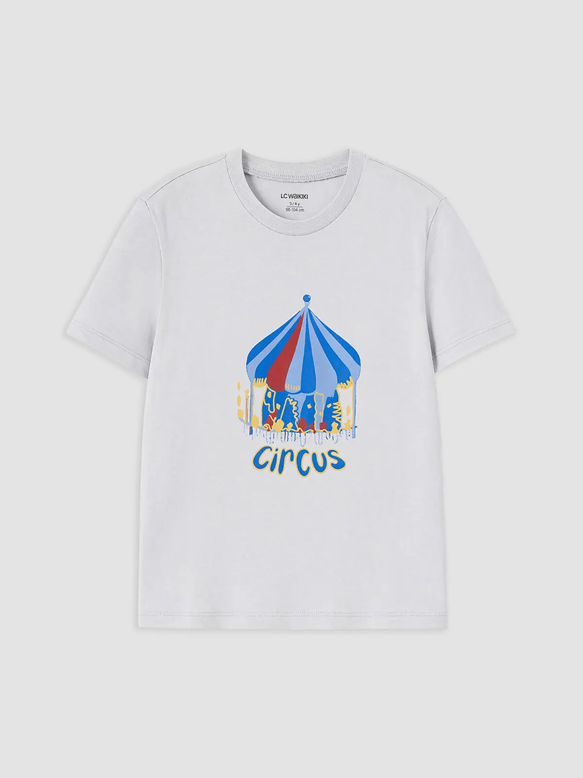 S6ER86Z1-G7J_1 LC WAIKIKI Gray Crew Neck Printed Boys' T-Shirt - Image 1