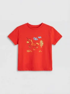LC WAIKIKI Red Printed Boys' T-Shirt