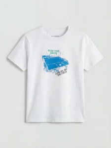 LC WAIKIKI White Crew Neck Printed Boys' T-Shirt