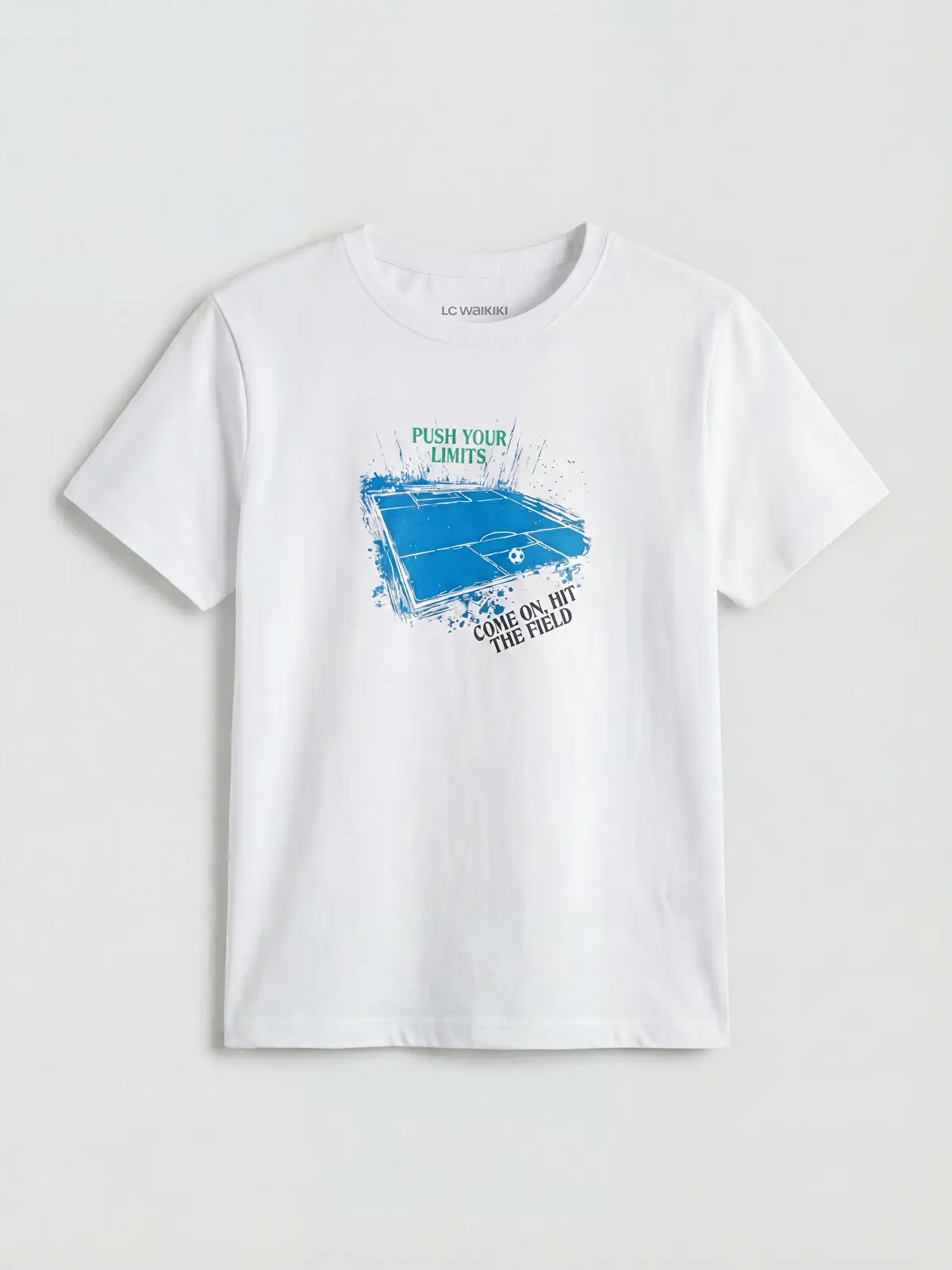 S6ER89Z4-J5E_1 LC WAIKIKI White Crew Neck Printed Boys' T-Shirt - Image 1