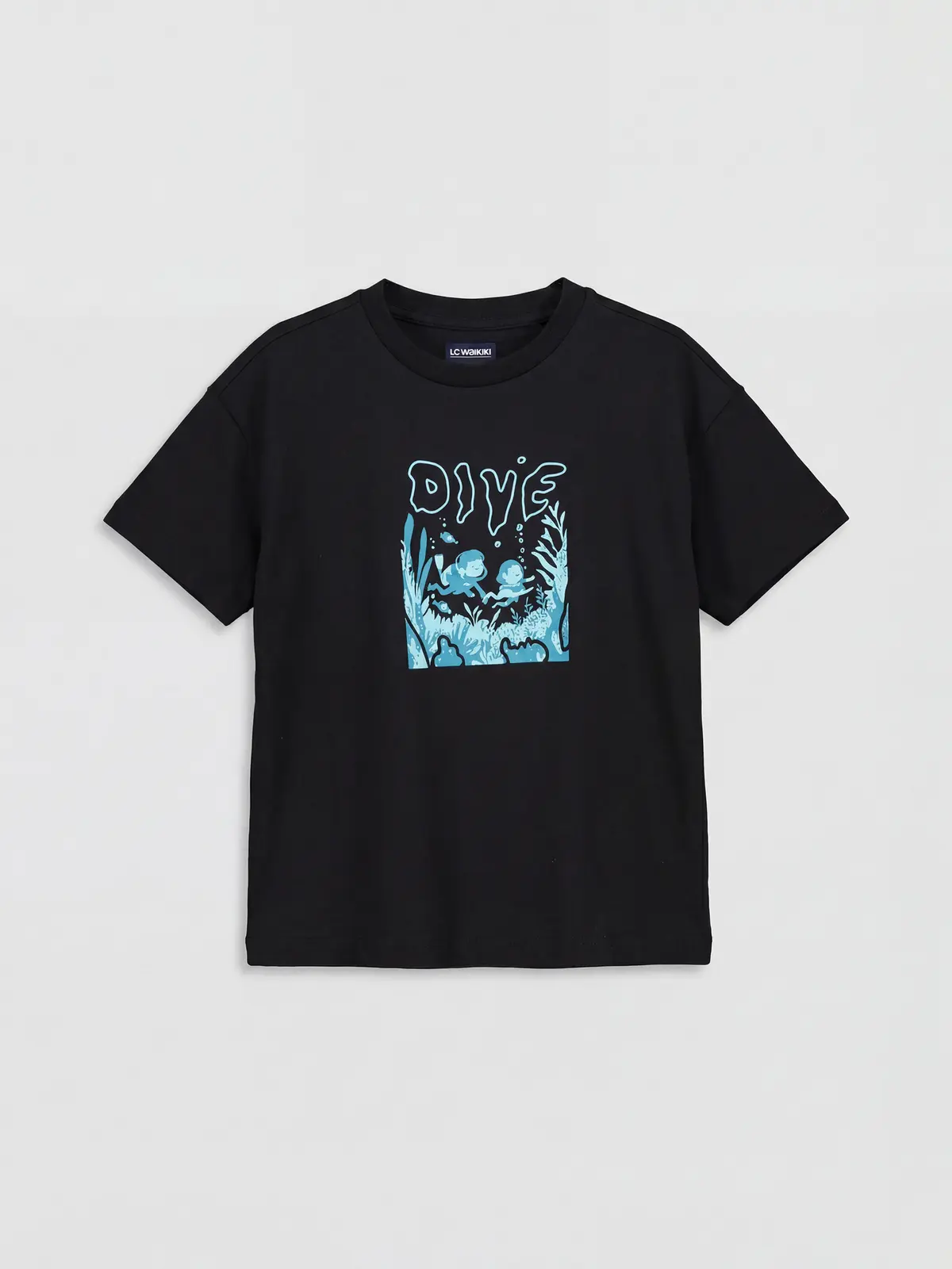 S6ET61Z1-CVL_1 LC WAIKIKI Black Crew Neck Boys' T-Shirt - Image 1
