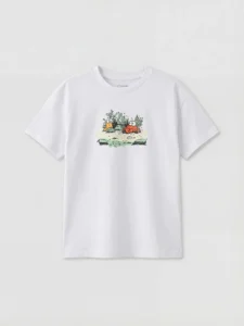 LC WAIKIKI White Crew Neck Printed Boys' T-Shirt