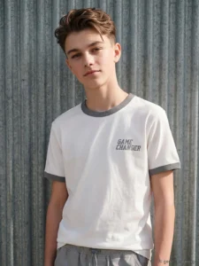 LCW Kids White Crew Neck Printed Boys' T-Shirt