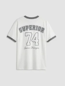 LCW Kids White Crew Neck Printed Boys' T-Shirt - Image 3